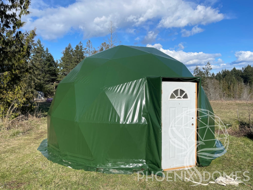 4-Season Deluxe Glamping Package Dome - 26/8M Medium Frame / Forest Green