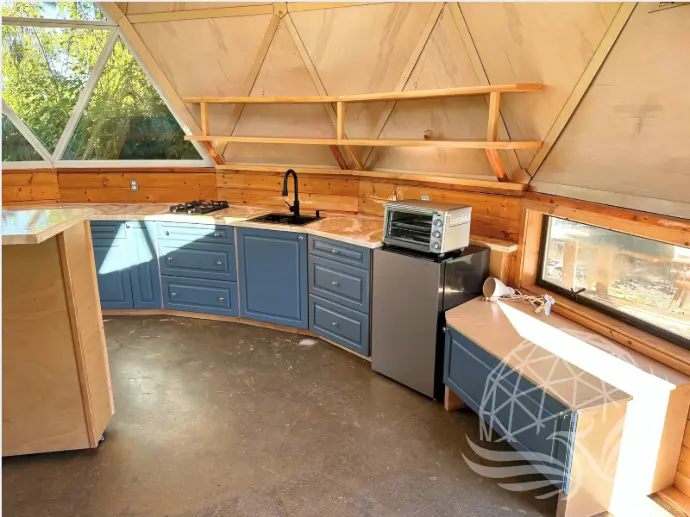Kitchen inside a residential dome