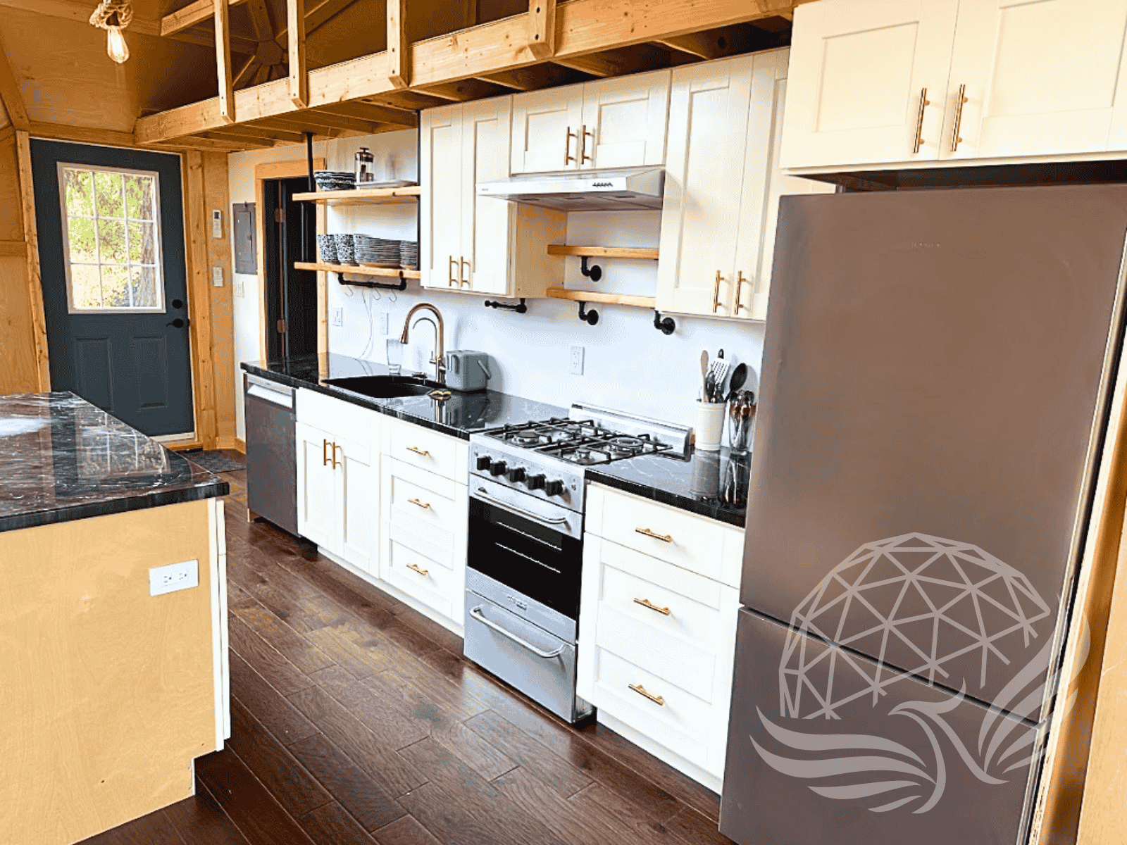Kitchen inside a residential dome