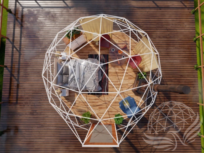 3D render of a Geodesic dome frame strut