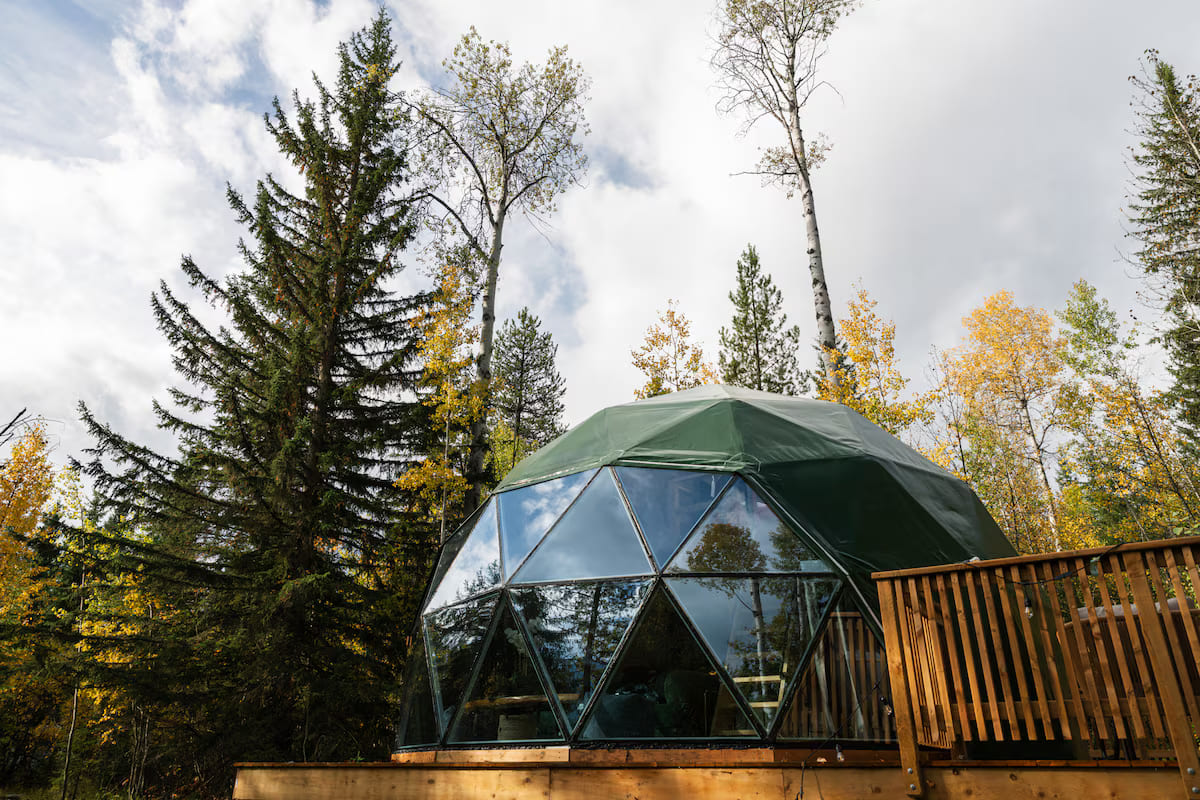 Forest Green Dome with wood deck