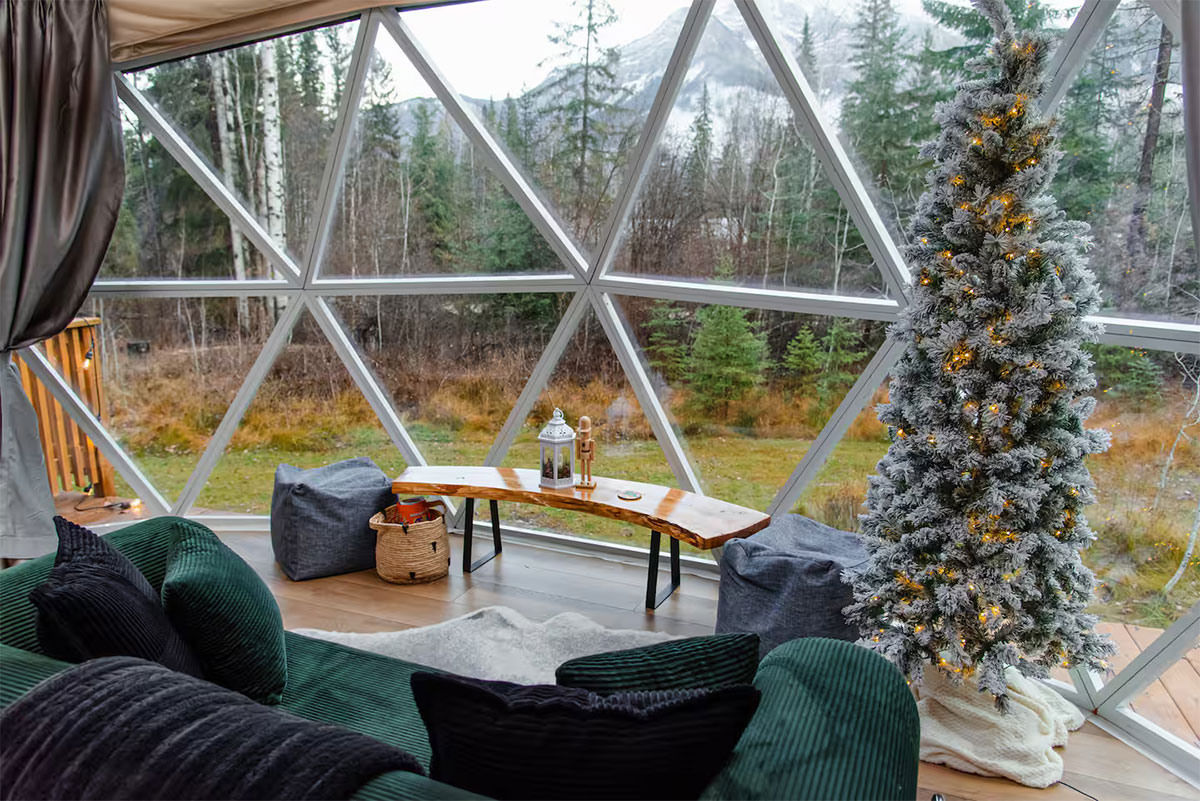 Glass Panorama window with cozy dome interiors