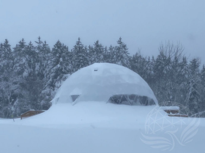 A dome during a heavy snowstorm
