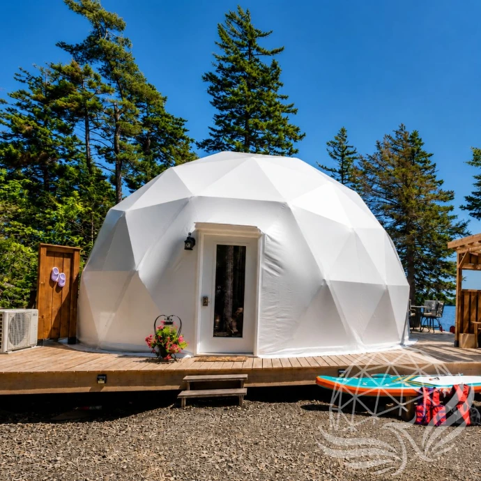 Glamping dome by the serene lake