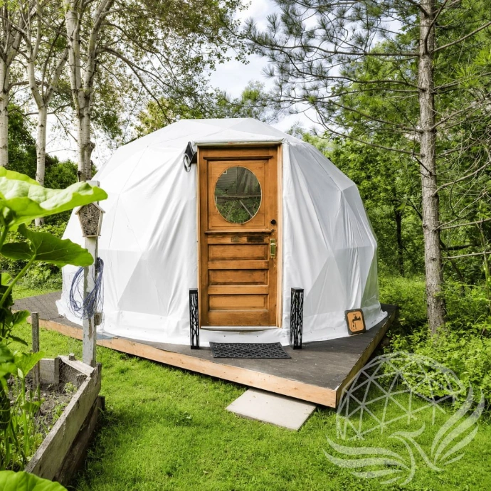 Cozy dome in a forest retreat
