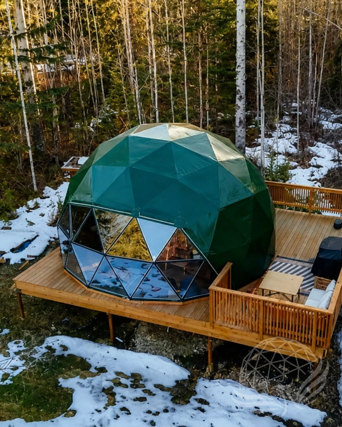Forest Dome Retreat in Early Spring