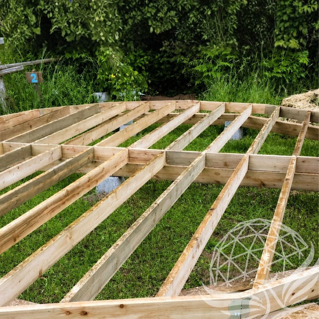 Timber Deck Frame in a Green Backyard