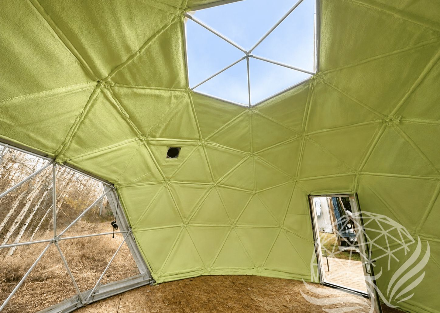 Geodesic Dome Interior with Skylight
