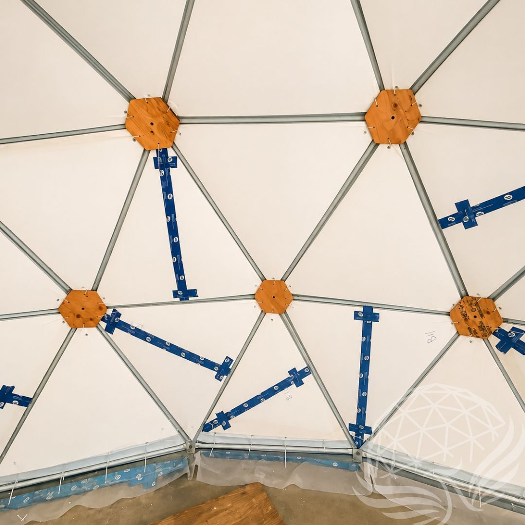 Geodesic Dome Assembly Close-Up