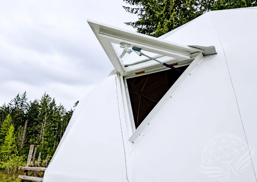 Geodesic White Dome with Open Vent
