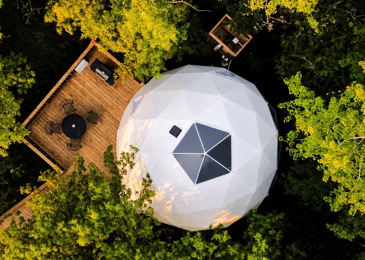 Geodesic Dome Retreat in the Forest