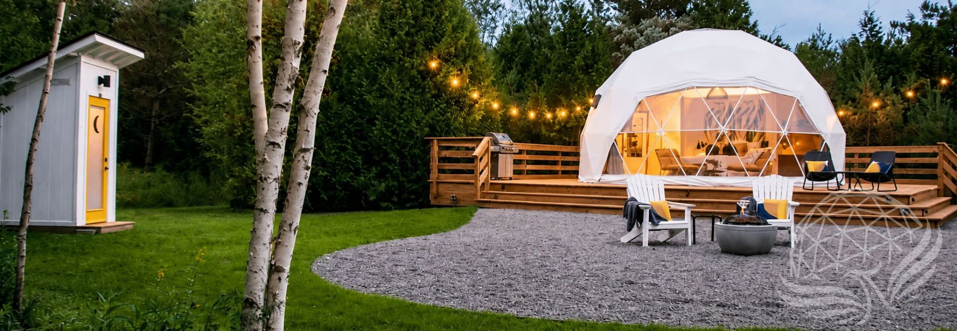 Twilight Glamping Retreat with Firelight