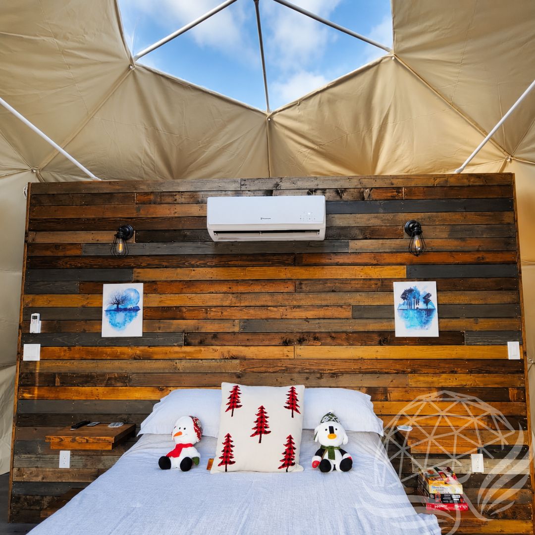 Cozy Geodesic Dome Bedroom
