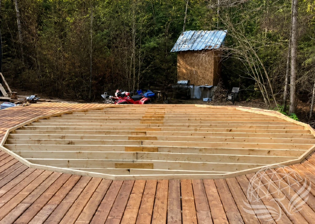 Octagonal Deck Build in the Forest