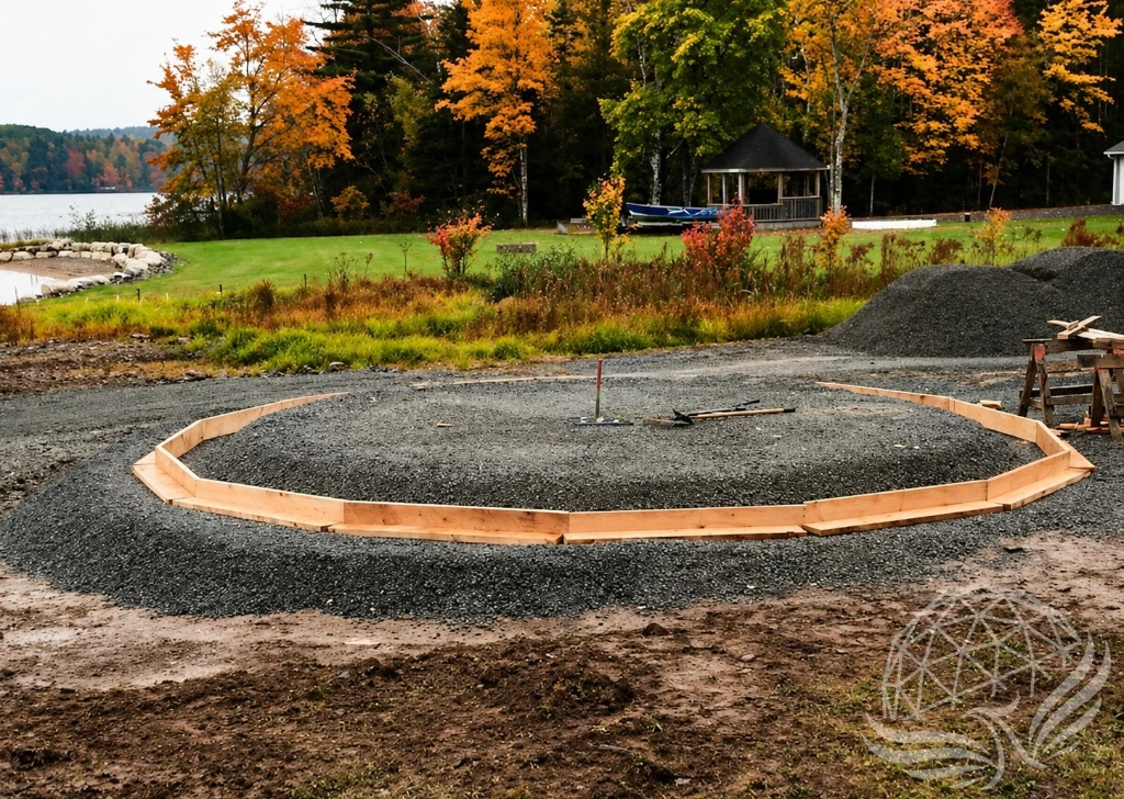Autumn Lakeside Construction Site