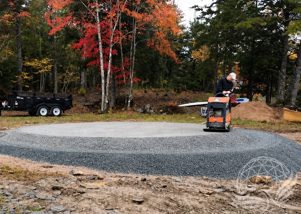 Autumn Forest Construction Worksite