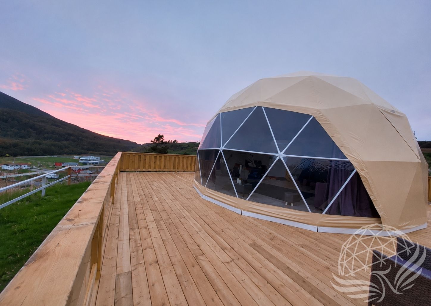 Geodesic Dome at Sunset
