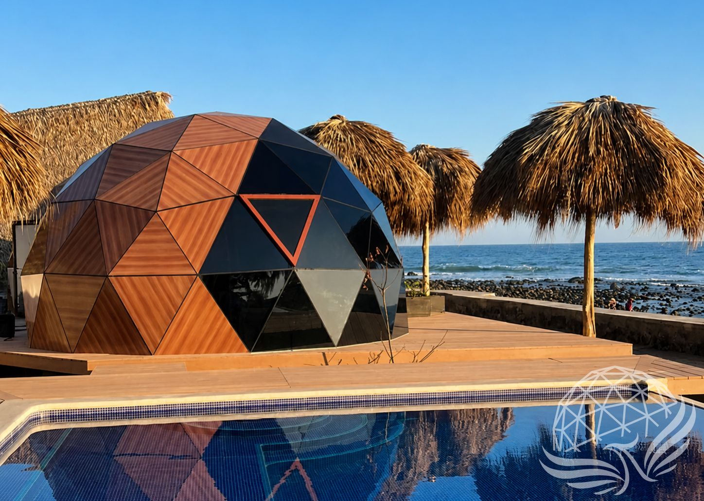 Timber Geodesic Dome Under Construction