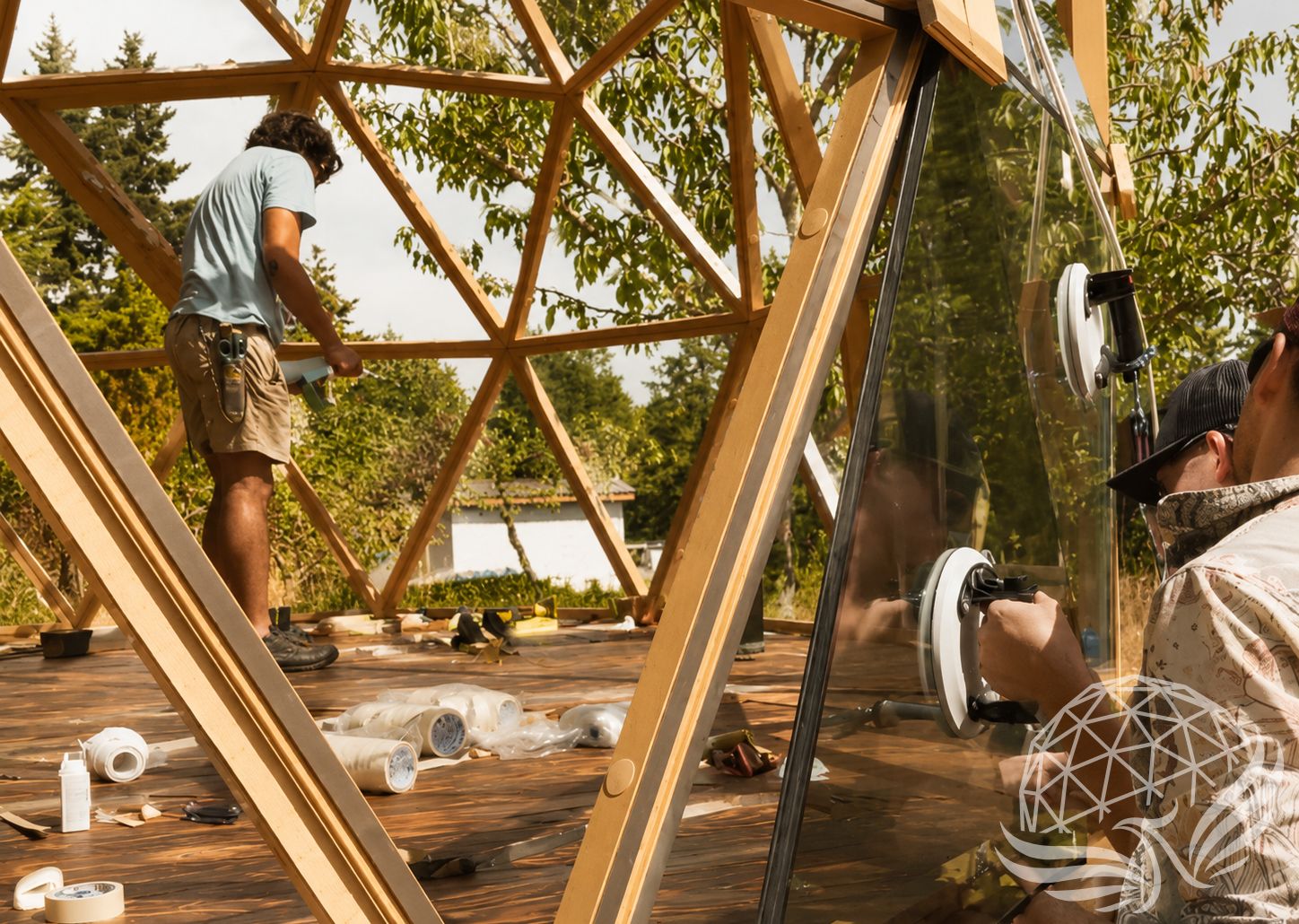 Glazing a Sunlit Wooden Dome