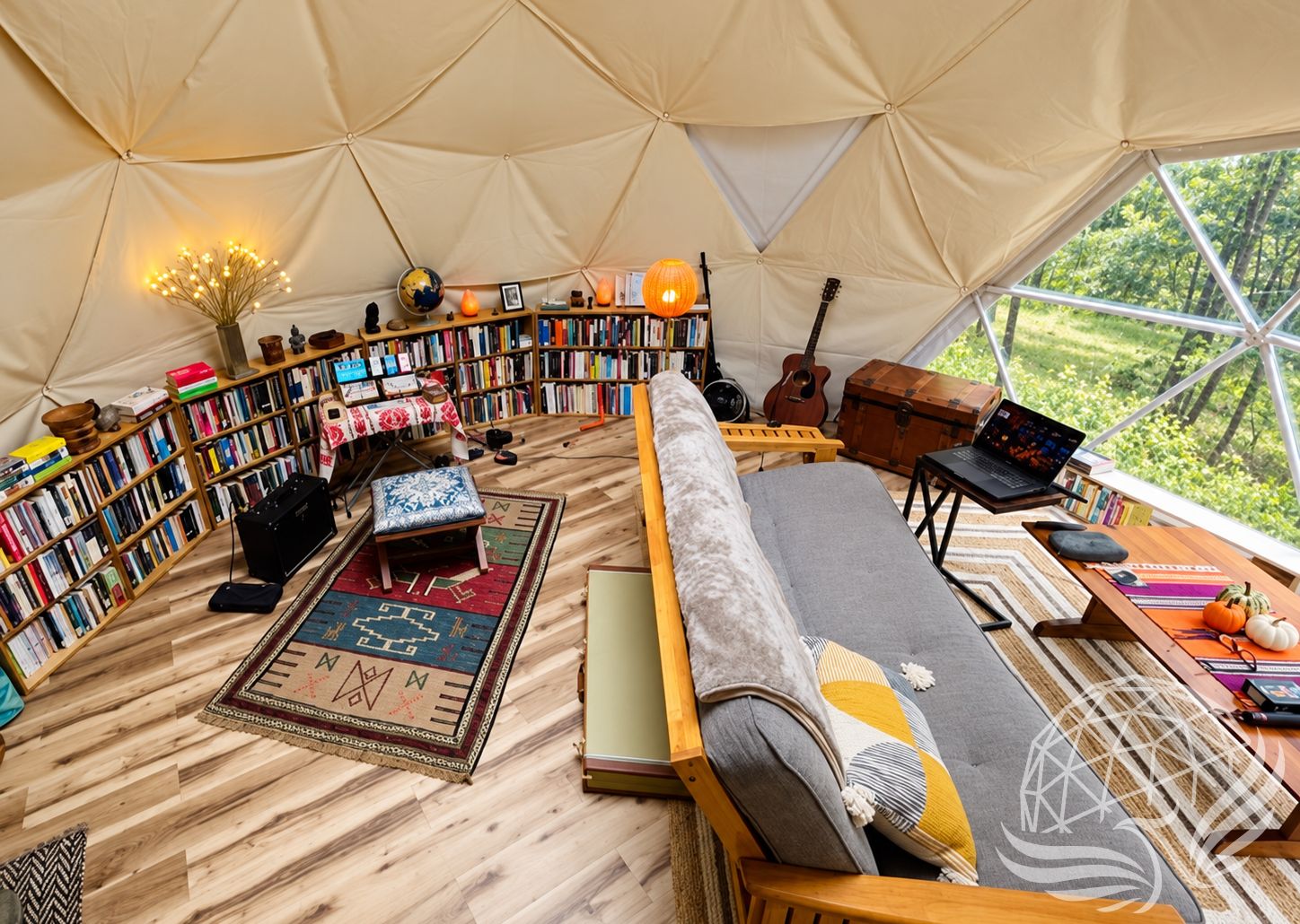 Cozy Geodesic Dome Reading Retreat