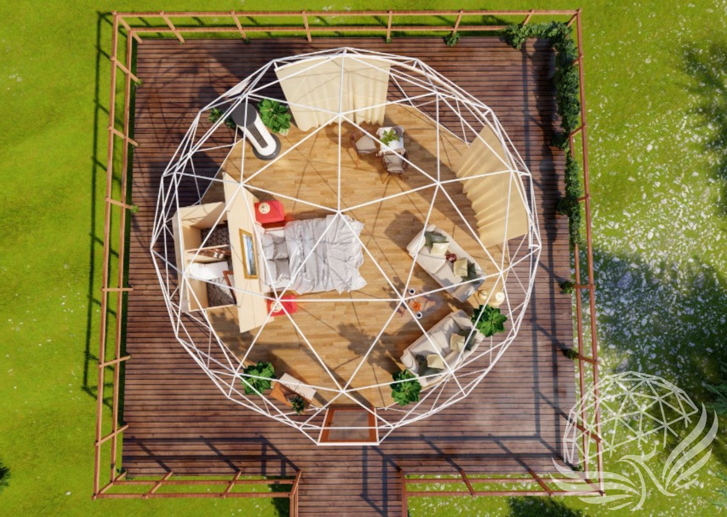 Geodesic dome floor plan