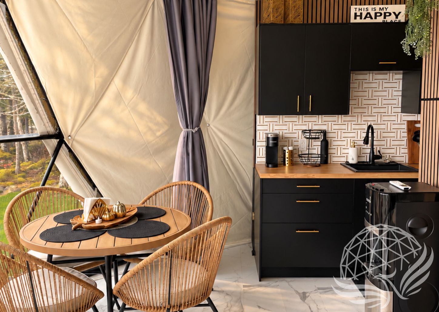 Geodesic dome kitchen