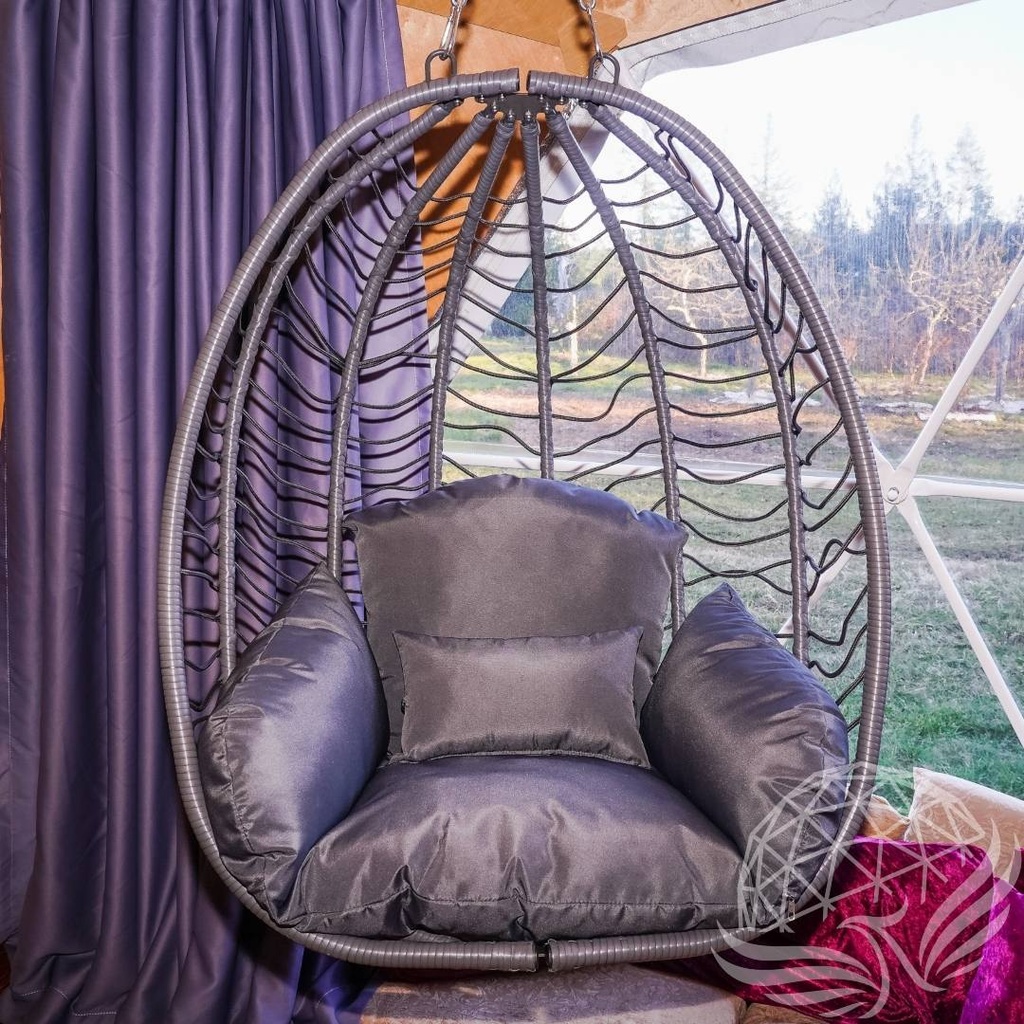 [CH-HG-BSK-1] Chaises suspendues Chaise panier (Gris foncé) - 50 % de rabais ! (Simple)